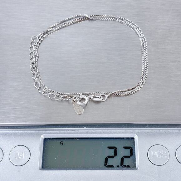 J. ROSÉE Box Chain Necklace | Italian Vintage Sterling Silver 925 | 17.5"-19.5" - Picture 3 of 3